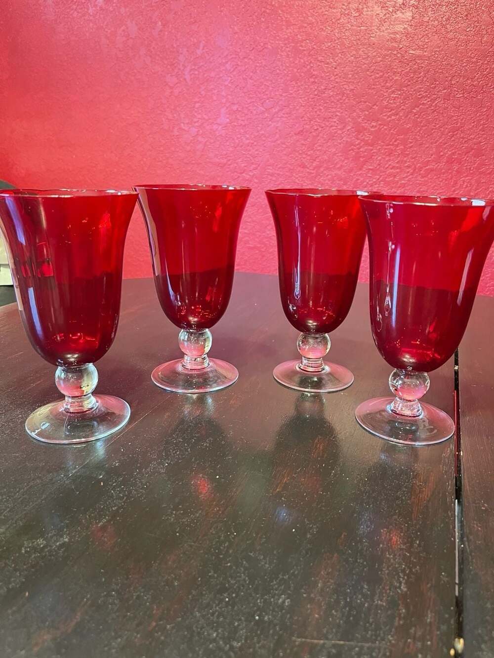 Lenox Holiday Ruby Gems "all Purpose Wine" Goblets, Set of 4